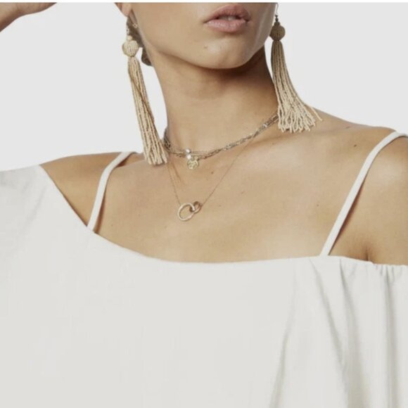 Tart “Alessandra” Ivory Ruffled Cold Shoulder Mini Dress – Size S – NWT - Picture 4 of 7